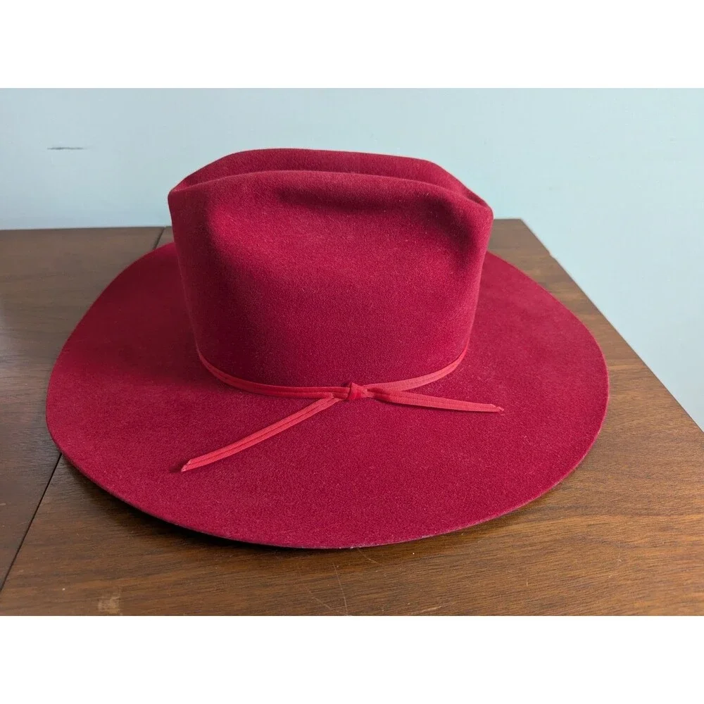 Vintage Bailey Cowboy Hat Double Fur Blend Red Size 6 7/8 Western USA Made GUC